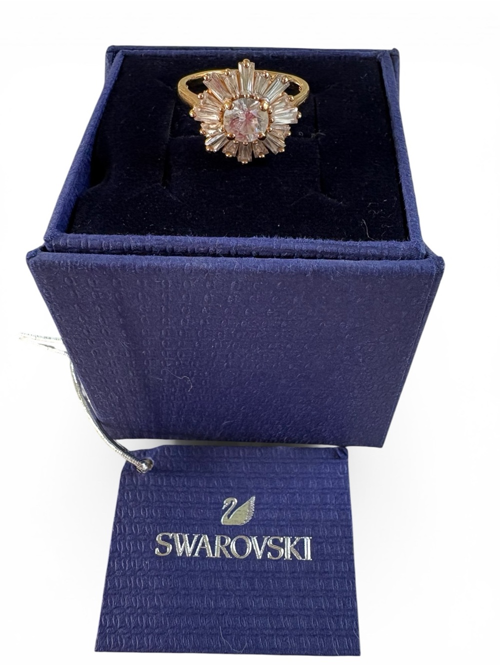 Swarovski Rose Gold and Pink Crystal Sunburst Ring - Picture 7 of 8